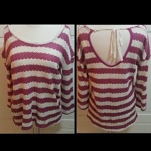 🌟3/$15 Maison Jules Pink Knit Tie Sweater Medium